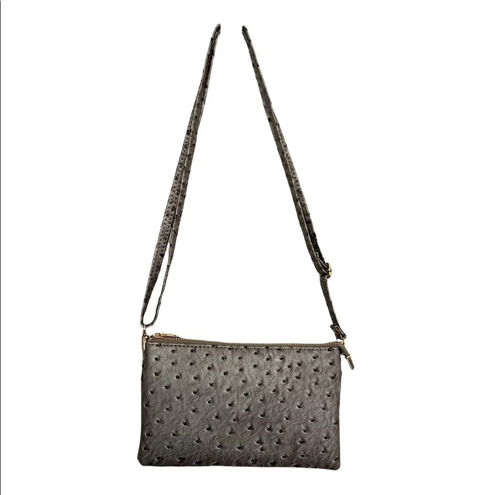 Silver Faux Leather Crossbody